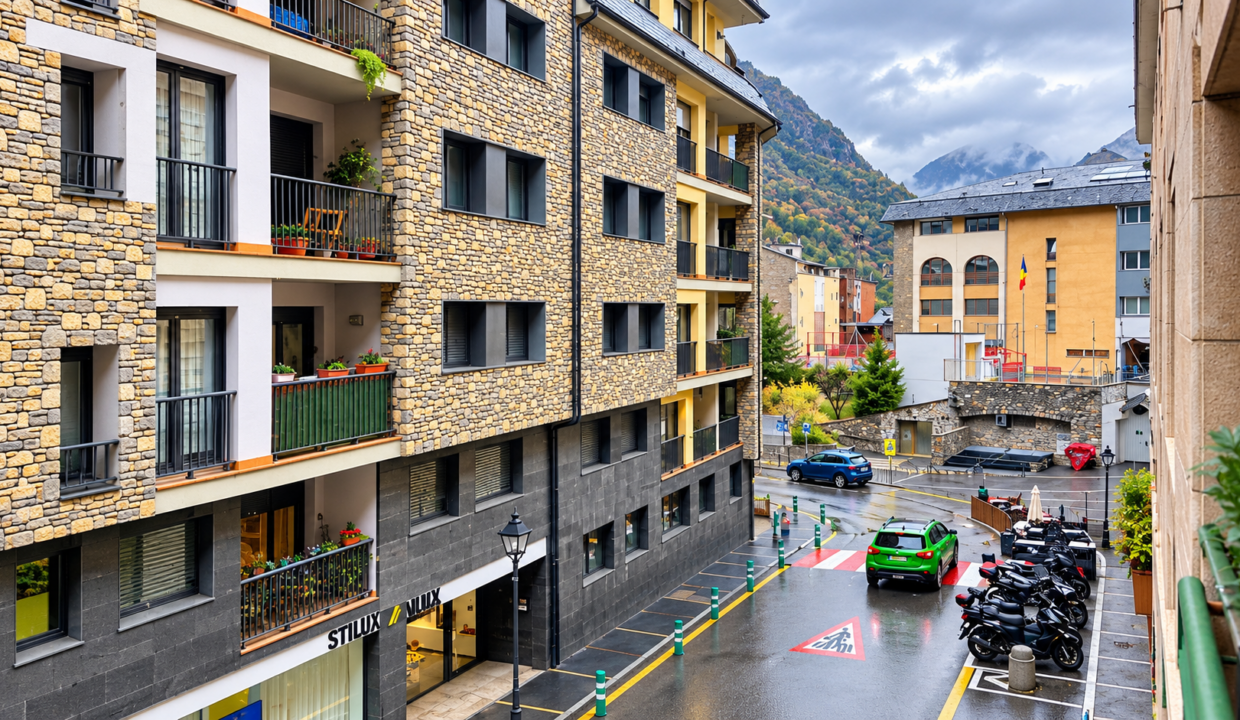 Carrer alpí després de la pluja